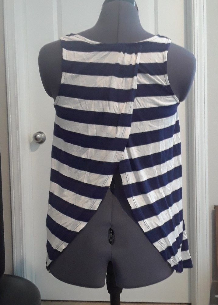 Open Back Sleevelesd Striped Top